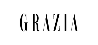 Grazia magazine logo displayed on the homepage under the 'As Seen In' section, highlighting a feature in the magazine about our flower delivery service.