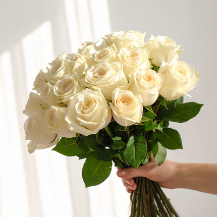 Order luxury white roses online for UK flower delivery