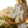 Tall white rose bouquet delivered free next day UK