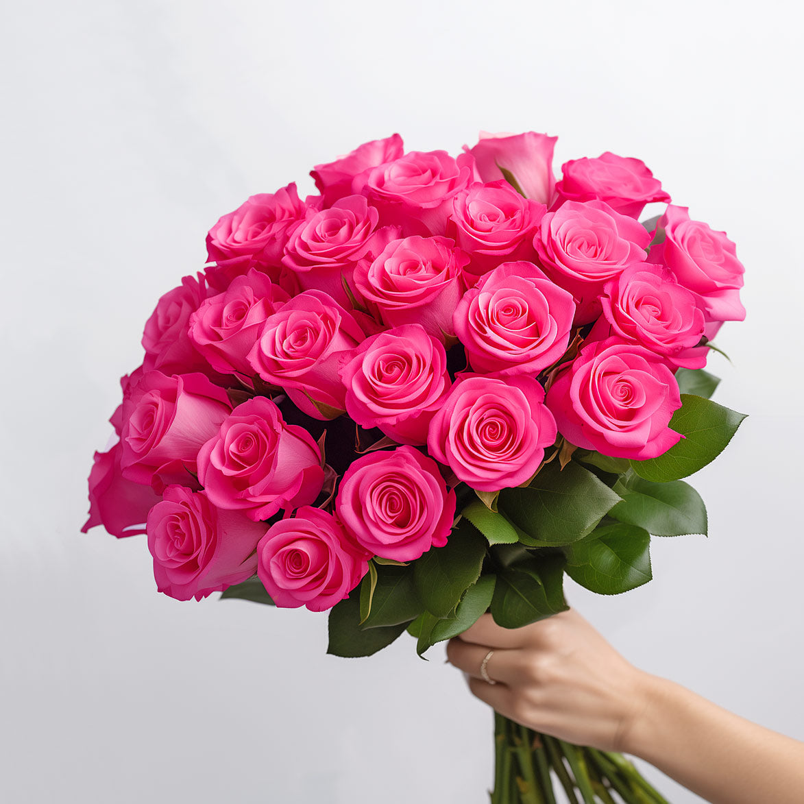 Hot Pink Roses Bouquet Free Next Day Delivery UK