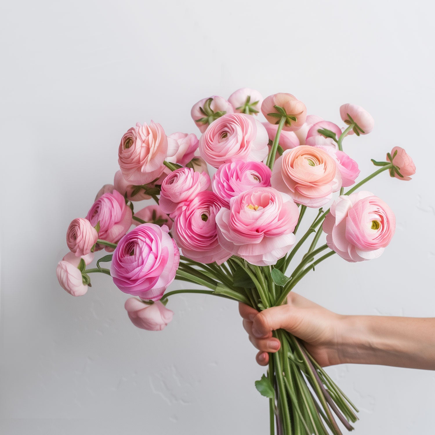 Pastel Pink Ranunculus British Grown Flowers Free Next Day Delivery UK