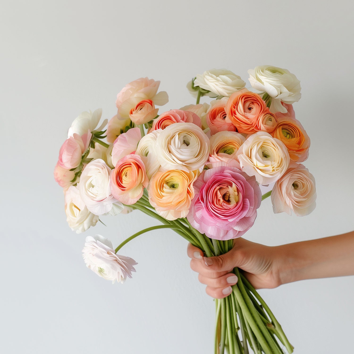 Pastel Pink Ranunculus British Grown Flowers Free Next Day Delivery UK