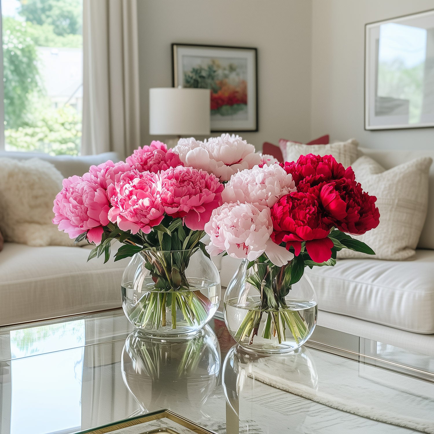 Red White Pink British Peonies with free next day delivery UK