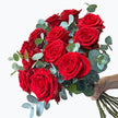Red Roses with Eucalyptus Naomi Luxury Rose Delivery