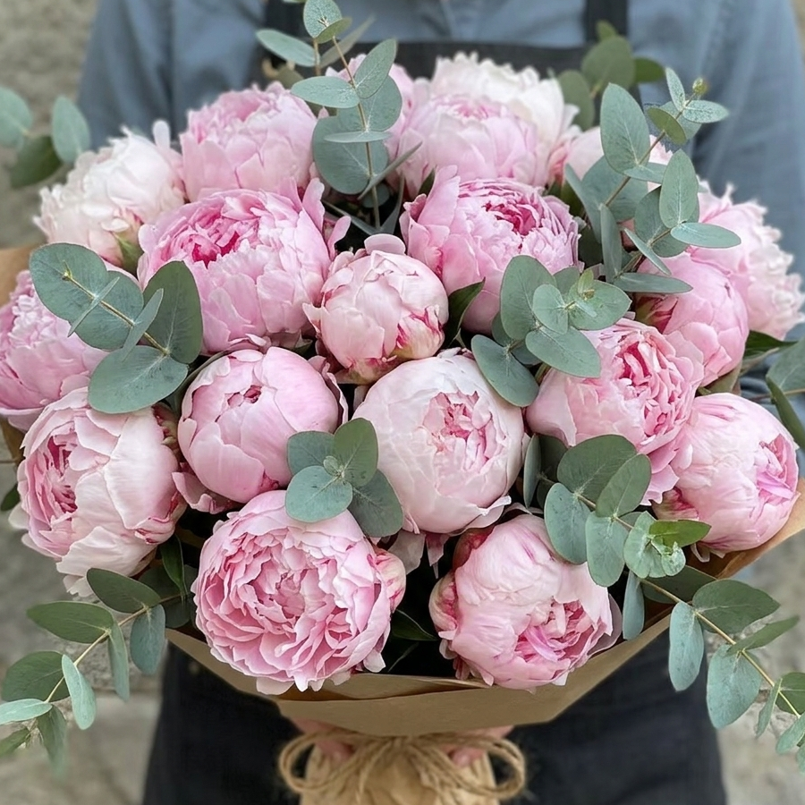 Pink Peony & Eucalyptus Bouquet