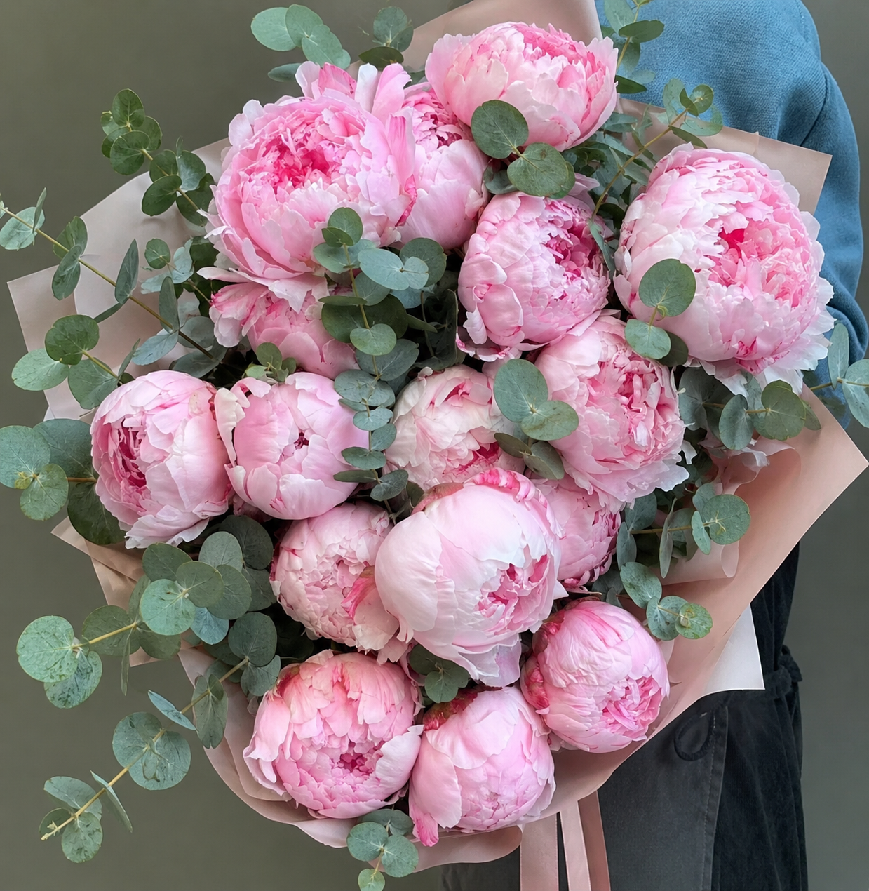 Pink Peony & Eucalyptus Bouquet