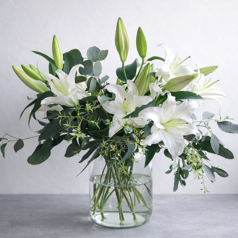 White Lily & Eucalyptus Bouquet