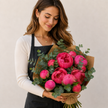 Coral Peony & Eucalyptus Bouquet