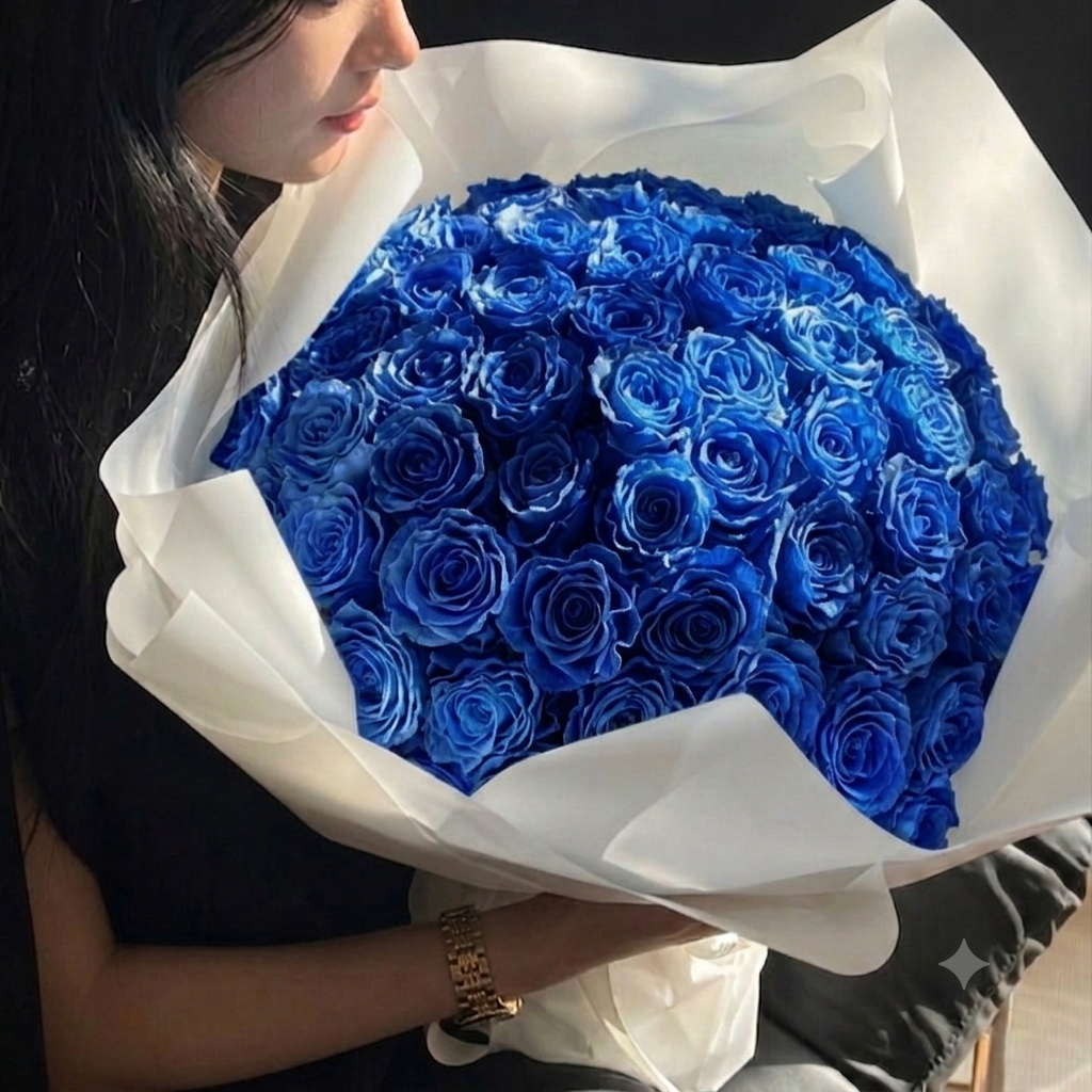 Ecuadorian Blue Bell Dyed Roses | Premium Fresh Cut Blue Roses