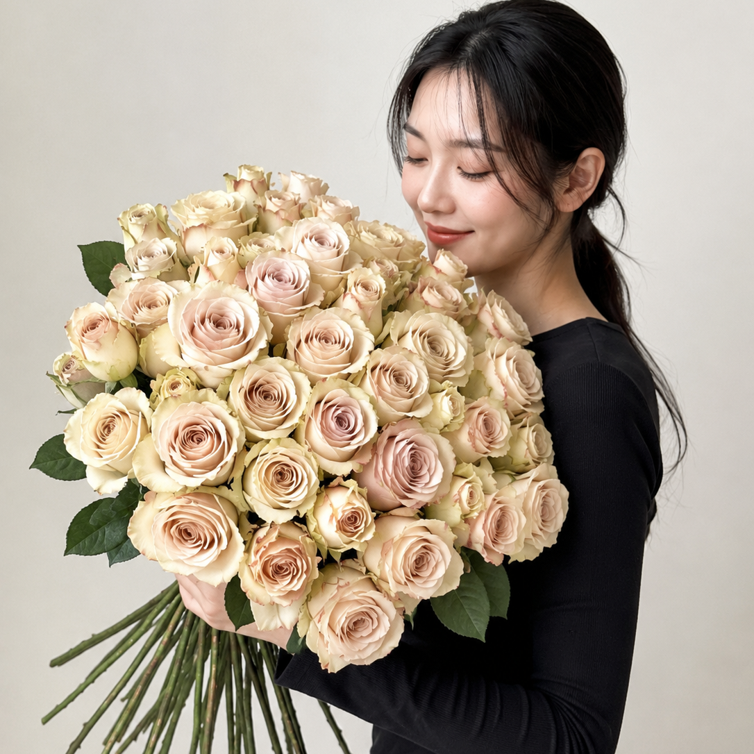Rose Quicksand Stems | Premium Quicksand Roses | Fresh UK Delivery