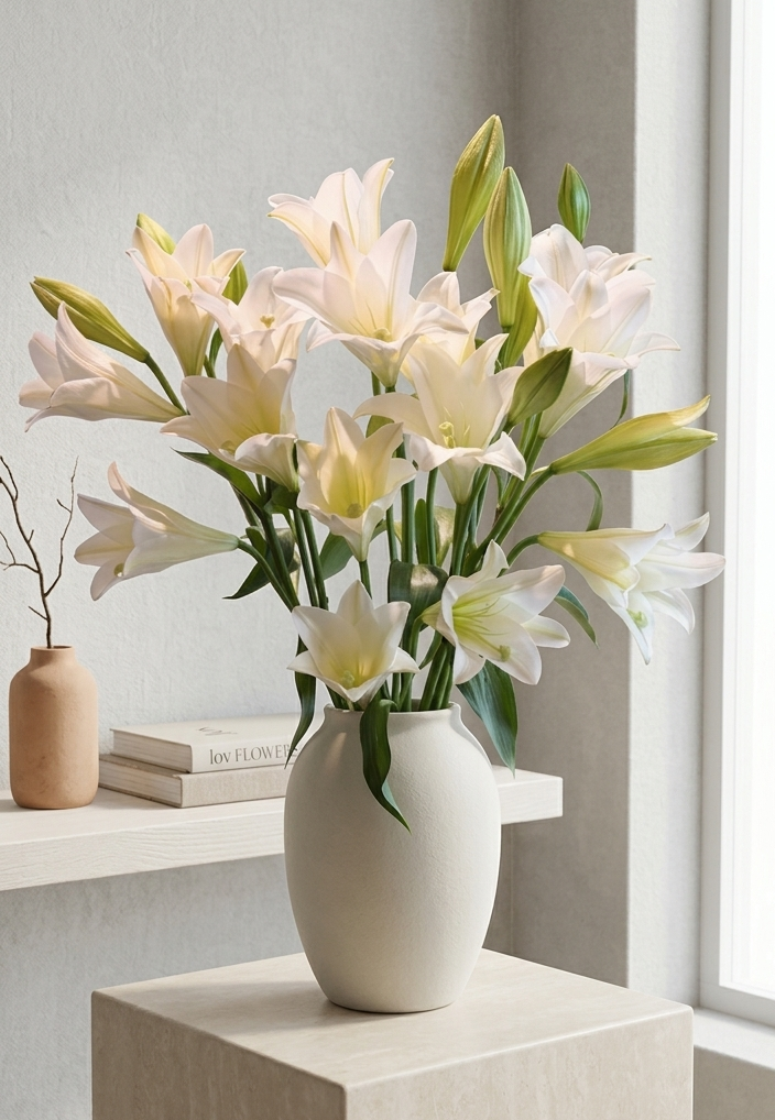 White Heaven Longiflorum Lilies | Premium Fresh White Lily Stems