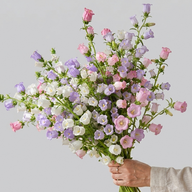 British Mixed Pastel Campanula Stems
