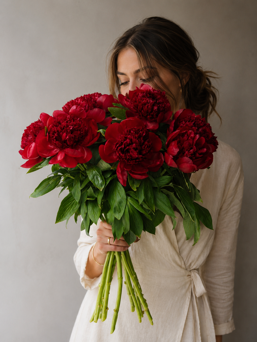 British-Grown Red Peonies with Free Delivery