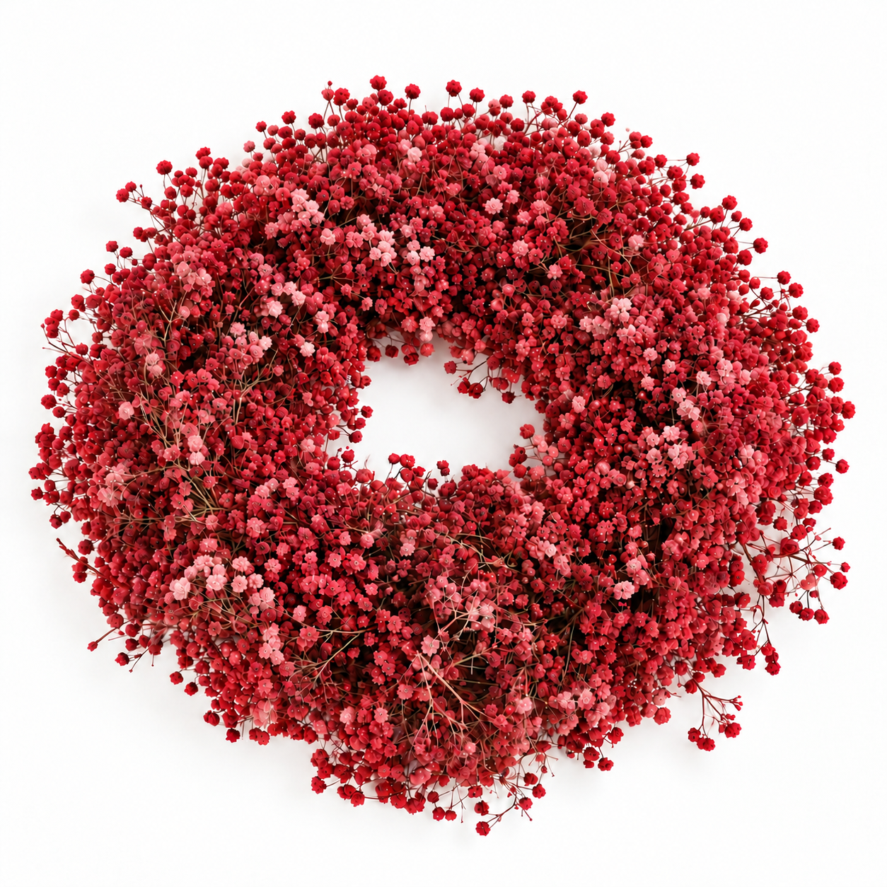 Dyed Red Gypsophila Wreath – 35cm