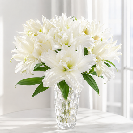 UK Grown Pollen-Free White Rose Lily ‘Delemara’