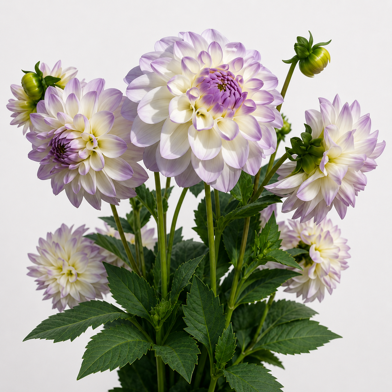UK Grown Dahlia ‘Eveline’ – White & Lilac