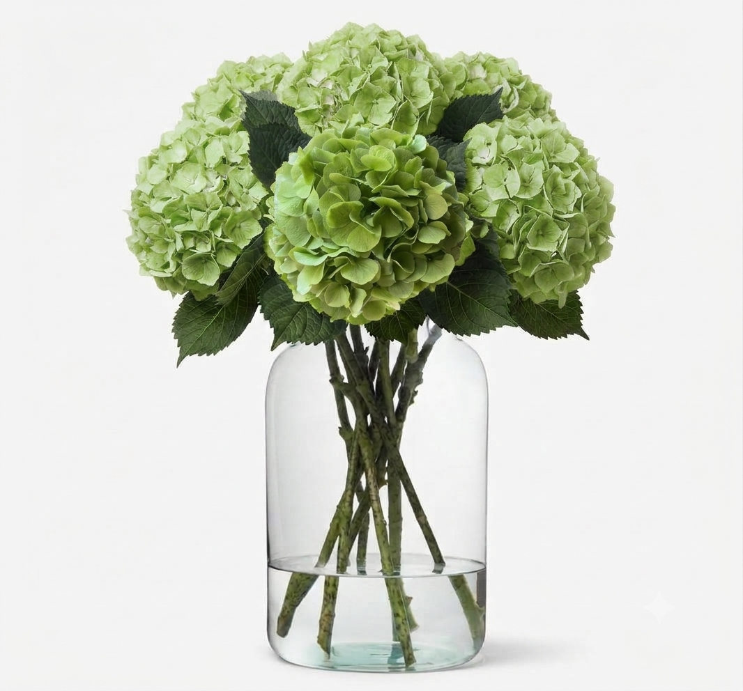 Green Hydrangea Flowers