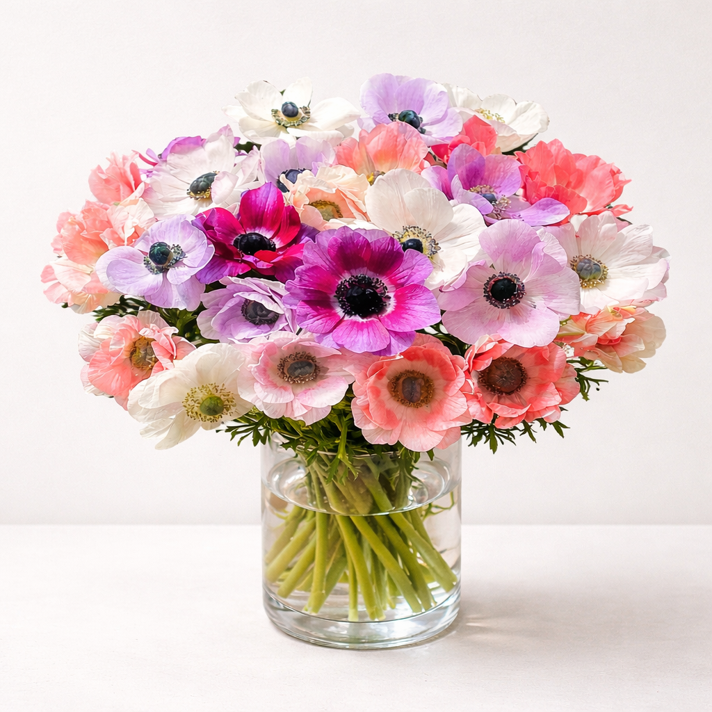 Mixed Jewel & Pastel Anemones