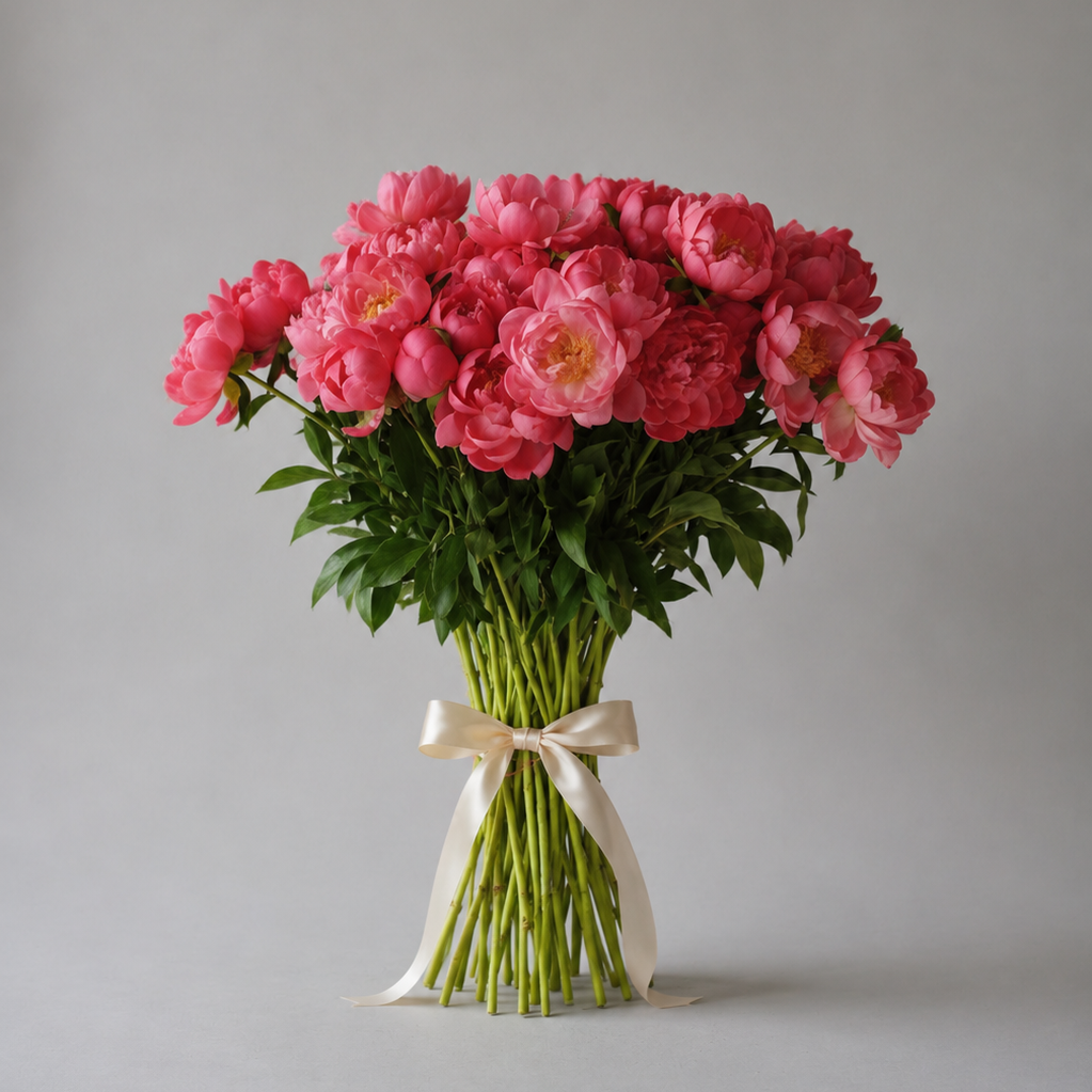 British-Grown Coral Peonies with Free Delivery