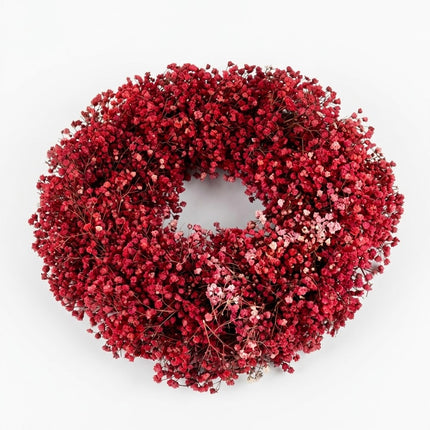 Dyed Red Gypsophila Wreath – 35cm