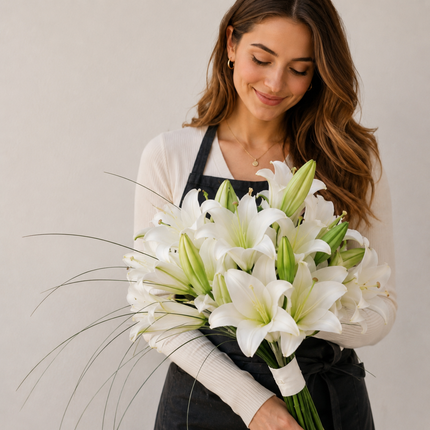 White Heaven Longiflorum Lilies | Premium Fresh White Lily Stems