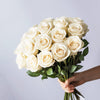 White luxury roses delivered through the letterbox